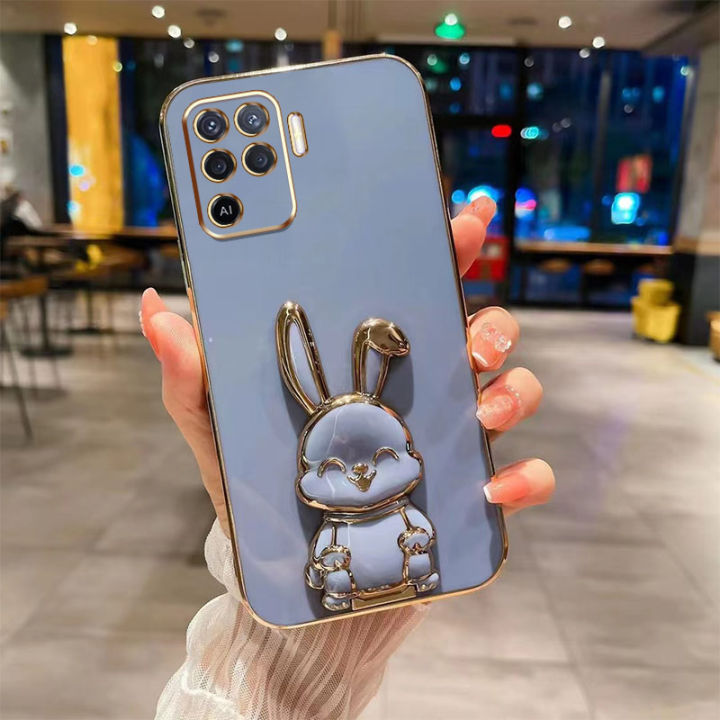 andyh-new-design-for-oppo-a94-reno-5f-f19-pro-case-luxury-3d-stereo-stand-bracket-smile-rabbit-electroplating-smooth-phone-case-fashion-cute-soft-case