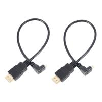 2X 30cm Micro-HDMI Right Angle Male to HDMI Male (90 Degrees) - Supports 4K (Type B) Adapters Adapters