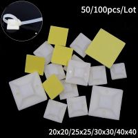 50/100pcs Cable Tie Base White Self-Adhesive Glue Mount Organizer Wire Removable Management Clip Clamps Wall Holder Fixing Seat