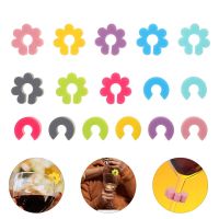 Ring Cup Sign Silicone Glass Identifying Pendants Flower Shape Markers Cocktail Tags Decor Bar Wine Tools