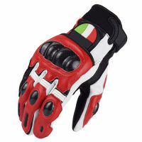 Hot Selling MTB ATV Bike Riding Motocross Red White Gloves Motorcycle Carbon Fiber Leather Gloves