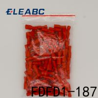 FDFD1.25-187 FDFD2-187 insulating Female Insulated Electrical Crimp Terminal Connectors 100PCS/Pack Cable Wire Connector FDFD