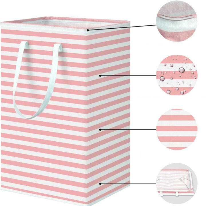 simple-household-laundry-basket-striped-waterproof-dirty-clothes-basket-foldable-storage-basket-childrens-toy-storage-basket