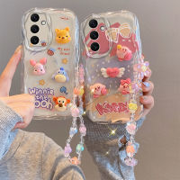 Phone Case เคส Samsung Galaxy A34 A54 5G เคสลายการ์ตูนตุ๊กตาภาพสามมิติน่ารักพร้อมสร้อยข้อมือดอกไม้กรอบซิลิโคนนิ่มกันกระแทก2023