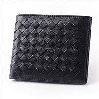 Premium Soft Sheepskin Genuine Leather Luxurious Handmade Knitting Men Wallets  Newest 3 Sizes Series Bi-fold Folio Purses
