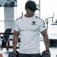 （Ready Stock）? Spring And Summer 2023 Mens New Casual Running Exercise Sports Fitness Slim Ice Stretch Quick-Drying Short-Sleeved T-Shirt YY