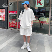 2Rz Mens Waffle Casual Sports Suit Mens False Two Pieces Ice Silk T-Shirt Shorts Fashion Brand Mens Clothing Matching