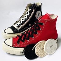 First Grade Fine Cotton Shoelaces High-top Low-top 1970S Canvas Black White Shoes laces 7 mm Width 90/180 cm Women Men Shoelace