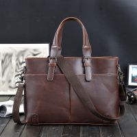 [COD] Wholesale version of all-match retro solid leather trendy mens bag casual one-shoulder Messenger