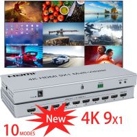 4K 9X1 HDMI เครื่องดูหลายช่อง2 4 6 8 9 In 1 Out 1080P Quad Screen Dual Viewer HDMI Multi-Viewer สวิตช์ไร้รอยต่อพร้อม IR