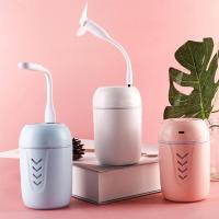 3 In 1 USB Mini Fan Aromatherapy Humidifier เครื่องฟอกอากาศแบบพกพา USB Humidifier พร้อมโคมไฟพัดลมรถ Home Office Air Conditioner