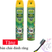 Combo 2 Bình xịt muỗi Falcon Super chai 600ml hương chanh Tặng 1 bàn chải