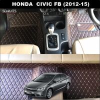 พรมปูพื้นรถยนต์ 6D HONDA CIVIC FB (2012-15) พรม6D QX สวยงาม เข้ารูป ตรงรุ่นรถ 3ชิ้น