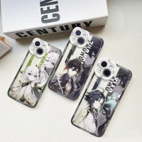 เคสโทรศัพท์ปลอกสำหรับ Samsung กาแลคซี A42 A50 A50S A30S A22 A30 A20 A31 A32 A33 A51 A52S A53 A52 4G 5G เคสมือถือ Genshin Impact Zhongli Xiao Nahida Venti เคสคู่แบบย้อนยุคโปร่งใสกล่องกันกระแทกแฟชั่นเรียบง่าย