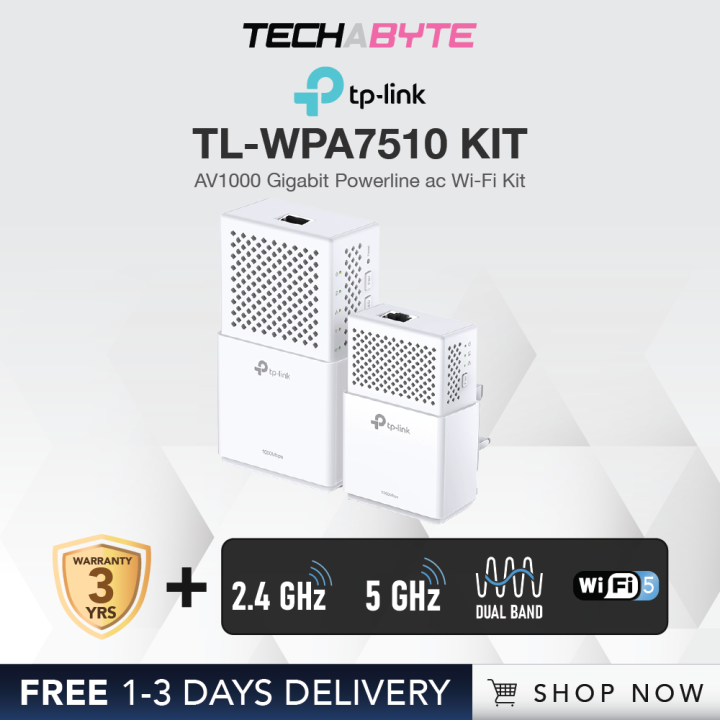 TPLink TLWPA7510 KIT AV1000 Gigabit Powerline ac WiFi Kit Lazada