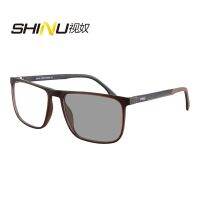 1 SHINU แว่นตากันแดดสำหรับผู้ชาย,แว่นตากันแดดแว่นตา Photochromic แว่นตาอ่านหนังสือชายโปรเกรสซีฟแว่นสายตายาวแว่นสำหรับมองระยะใกล้เปลี่ยนแปลงไกลสีเทาแดด