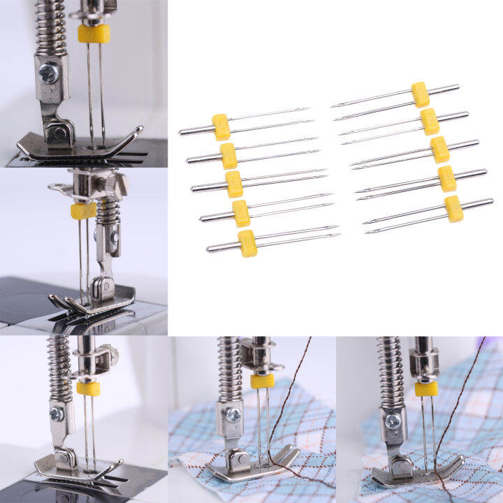 10 Pcs Twin Needles Double Twin Stretch Machine Needles Pins Butterfly