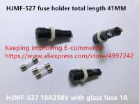 Original new 100 HJMF-527 fuse holder total length 41MM 10A250V with glass fuse 1A