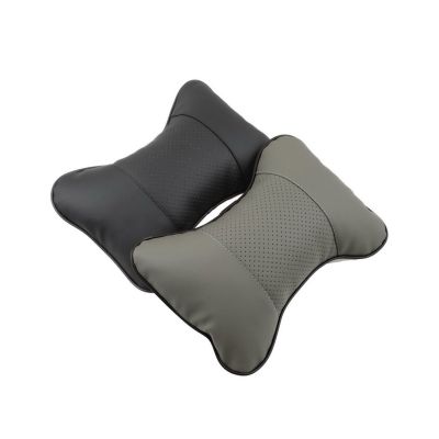 Universal Solid Bone Shape Headrest Pillow Breathable PU Leather Cloth Car Head Neck Rest Cushion Auto Interior Accessories