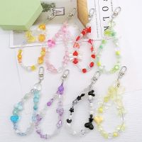 [COD] new acrylic mixed beaded pendant diy mobile phone shell accessories handmade earphone bag female