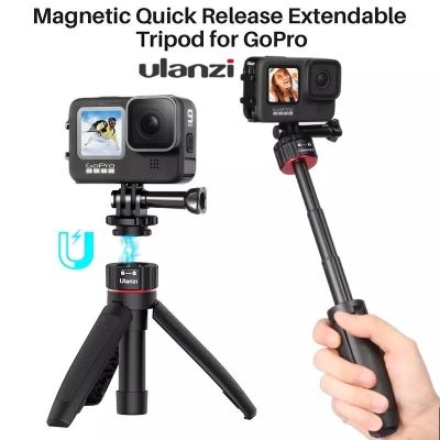Ulanzi Extended Gopro Tripod Magnetic Quick Release Shorty Vlog for Gopro 10 9 8 7 Max ขาตั้งกล้อง แบบหัวต่อแม่เหล็ก ขนาดเล็ก