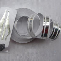 Erui 12mm Striping PIN Stripe Steamline เส้นคู่เทป Body CAR สติกเกอร์รูปลอกไวนิล (Silver &amp; Chrome)