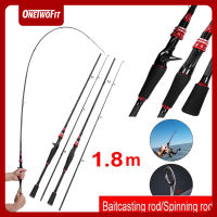 OneTwoFit คันเบ็ด 1.8  ม. คันเบ็ดตกปลาคาร์บอน น้ำหนักเบาปั่น Baitcasting Rod M การกระทำ EVA เบ็ดตกปลา