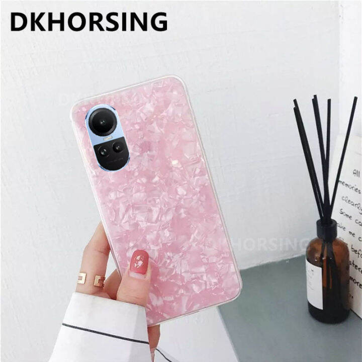 dkhorsing-เคสหรูหราใหม่สำหรับ-oppo-reno-10-reno10-pro-reno10-pro-เคสโทรศัพท์นิ่มมีกากเพชรแวววาว-oppo-reno-10-5g-2023ลายเปลือกสีชมพูสีขาวน่ารักเคสโทรศัพท์มือถือ-reno-10pro-plus