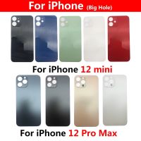 ฝาหลังกระจกแผงแบตเตอรี่ที่เปลี่ยนฝาครอบสำหรับ Iphone 12 Pro Max 12 Mini ชิ้นส่วนคลุมพร้อมโลโก้รูใหญ่