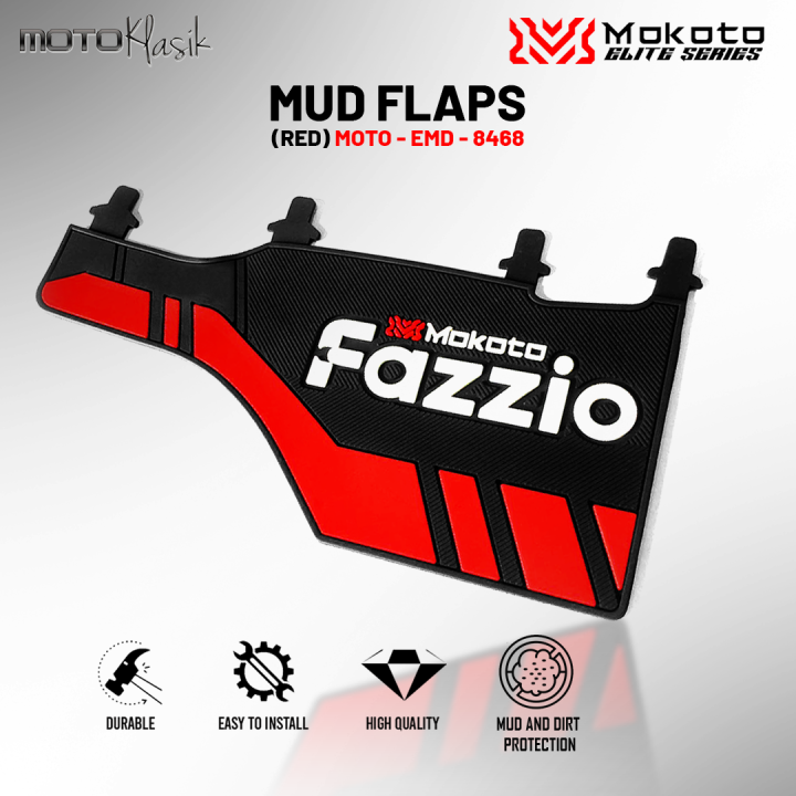 Mokoto Elite Series Yamaha Mio Fazzio Rubber Mud Flaps Rubberized Mud