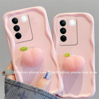 เคส VIVO V27e V27 V25 Pro V23 V23e X90 X80 Pro 5G 4G Phone Case เคสสีชมพูมาการองพร้อมช่องลูกพีชน้ำผึ้งนิ่มที่บีบอัดได้ง่ายฝาครอบหลังซิลิโคนป้องกันเลนส์รวมทุกอ