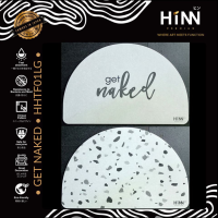 HiNN พรมหินเช็ดเท้า ซับน้ำ ลายตัวหนังสือ หินขัด จากญี่ปุ่น รุ่น GET NAK ***มี2ลวดลายในแผ่นเดียว พลิกใข้ได้2ด้าน***