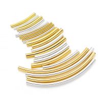 ♈☾❡ 50Pcs/Lot Smooth Curved Spacer Beads Connectors Copper Tube for DIY Bracelet Necklace Jewelry Making Accessories Supplies