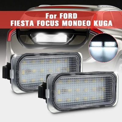 2Pcs Car LED Number License Plate Light for Ford FOCUS MK II FIESTA MK VII MONDEO MK IV KUGA S-MAX 2008-2019