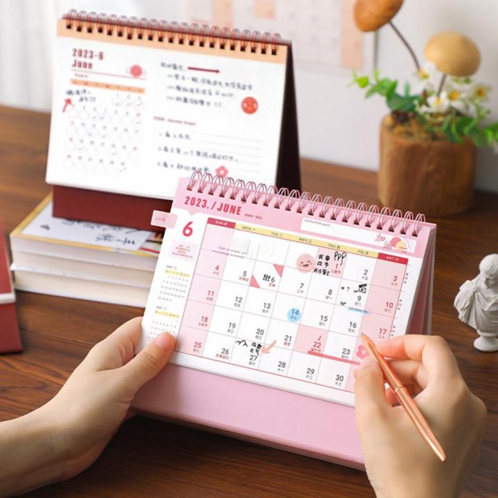 Triangle Bracket Portable 2023 Simple Mini Desktop Paper Calendar ...