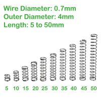 【✔In stock】 gongfaz เส้นผ่านศูนย์กลางลวด0.7Mm Od 4มม. ยาว5มม. ถึง50มม. สปริงอัดขนาดเล็ก