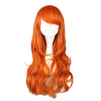 One Piece Nami Cosplay Wig 2 Years Later Orange Long Curly Heat Resistant Synthetic Hair Women Party Cosplay Wigs + Wig Cap