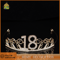 Shao 1pcs 18th Birthday Princess Crown headband คริสตัลงานแต่งงาน Crown cake Decor