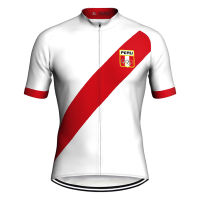 Peru Short Sleeve Clothing Road Jersey Cycling MTB Jacket Bike Coat Motocross Wear Undershirt Shirt Lycra Summer Top Large white