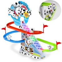 2021Battery Operated Arctic Fun Playful Penguin Race Set With Flashing Lights Musical Penguin Slide Electric Climb Stairs Track Toys