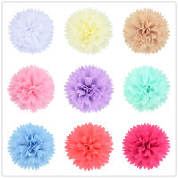 150pcslot 10cm Chiffon Peony Flower for Kids Hair Accessories Pretty Fabric Flower For DIY Wedding Invitation Party Decorations