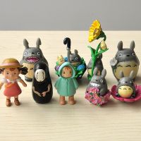 9 ชิ้น/ล็อต 3-5 เซนติเมตรอะนิเมะเพื่อนบ้านของฉัน Totoro ไม่มีใบหน้าของเล่น hayao miyazaki มินิสวนพีวีซีแอ็คชั่น Kids Toys