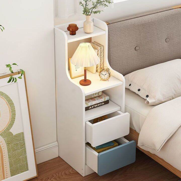 JIAJU Bedroom Locker Side Storage Bedside Table With Drawer Solid Wood legs Locker Side