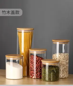 Eco Friendly Borosilicate Glass Storage Jars with Bamboo Lid Food Kitchen Glass  Jar Mason Jar - China Bamboo Lid Glass Jar and Glass Jar price