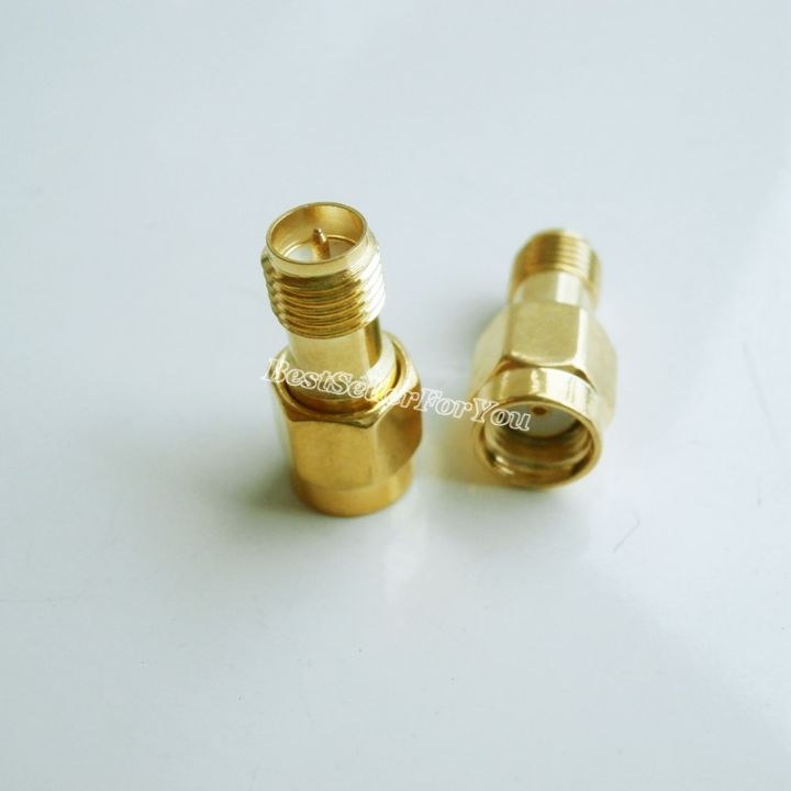 1pcs-rp-sma-connector-male-plug-to-rpsma-connector-female-connector-straight-rf-adapter-electrical-connectors