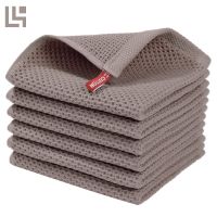 LZ 6-Pack 100% Cotton Waffle Weave Kitchen Dish Cloths  Ultra Soft Absorbent Quick Drying Dish Towels 12x12 Inches Dish Cloth  Towels