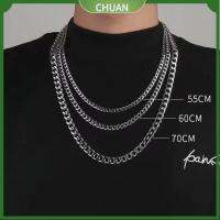 CHUAN 5/7/9/MM ผู้ชาย พังก์แบบกอธิค เย็น ปลอกคอโลหะ ลิงค์หนัก โซ่คิวบา สร้อยคอสแตนเลส