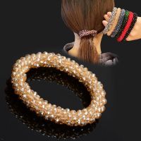 Women Girls Elegant Crystal Elastic Hair Bands Sweet Hair Ornament Headband Scrunchie Fashion Hair Accessories Ponytail Holder