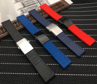 Top Brand watchband Silicone Rubber Black Blue Red 22mm 24mm Bracelet For navitimeravengerBreitling strap Wristband logo on