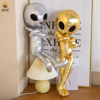 Alien Toy Pu Silver Gold Hug Doll Soft Sleeping Pillow Home Decor Gift 65cm Kid